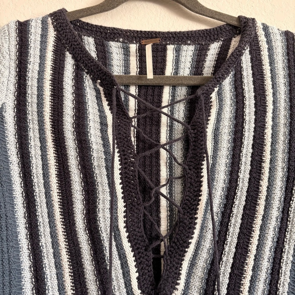 Free People Lollipop Short-Sleeve Lace-Up Sweater Dress - size small - Picture 7 of 10